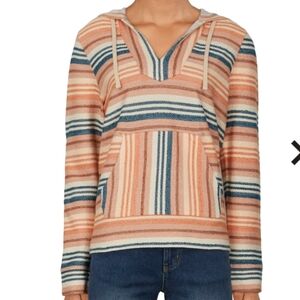 NATURAL REFLECTIONS Striped Baja Bonfire Long-Sleeve Hoodie for Ladies sz M